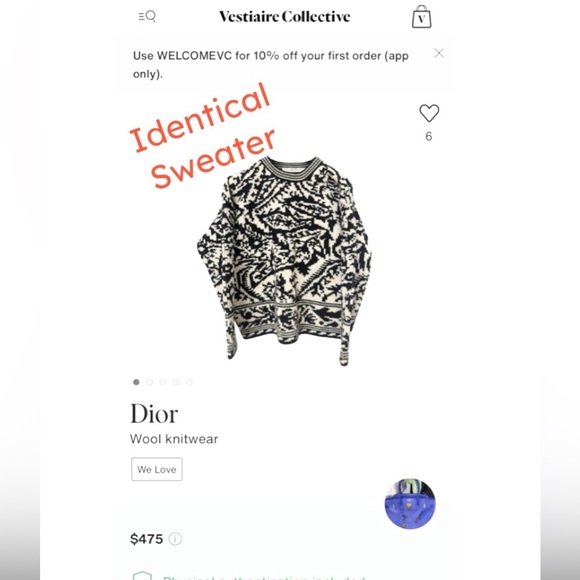 CREAMY WHITE & BLACK SWEATER / SIZE 38 - LIKE MEDIUM - Picture 11 of 12